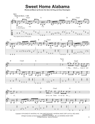 Lynyrd Skynyrd Sweet Home Alabama Sheet Music And Printable Pdf Music Notes Sweet Home Alabama Guitar Sweet Home Alabama Sweet Home Alabama Chords