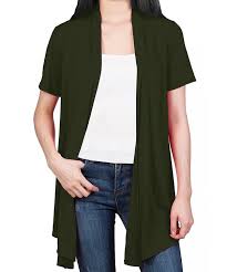 Women Short Sleeve Cardigan Soft Open Front Cardigan Lightweight Summer Cardigans For Women Army Green Ck184qy3g72