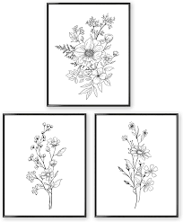 Ships free orders over $39. Amazon Com Black And White Prints Botanical Wall Art Prints Unframed 8x10 Aesthetic Poster For Bedroom Flower Drawing 3 Set Farmhouse Wall Decor Floral Living Room Posters Boho Wall Decor Posters Prints
