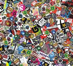 Skateboard Stickers On The Hunt Sticker Bomb Wallpaper Sticker Bomb Skateboard Stickers
