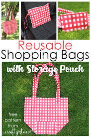 The handles of reusable shopping bags are sturdy, so it allows for hand holding or over the shoulder tote. Reusable Shopping Bags With Storage Pouch Crafty Staci