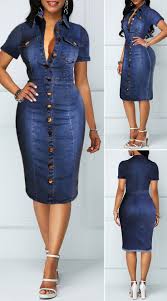 Rotita Com Usd 34 76 Womens Denim Dress Denim Dress Outfit Spring Outfits Dresses