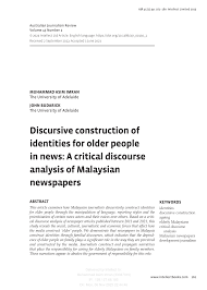 PDF) Discursive construction of identities for older people in news: A  critical discourse analysis of Malaysian newspapers