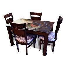Check spelling or type a new query. Pharneechar S Affordable Classic 4 Seater Dining Table Set Glass Top Brown Dining Table Chairs Amazon In Furniture