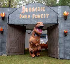 Jurassic Park Halloween Yard And T Rex Guide Parkforesthalloween Dinosaur Theme Party Jurassic Park Birthday Park Birthday