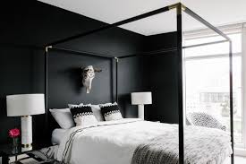 Modern Black White And Gold Bedroom Ideas A San Francisco Apartment All In Black White Homepolish Black Walls Bedroom White Bedroom Modern Black Gold Bedroom