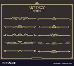 Set Of Art Deco Gold Calligraphic Page Dividers Vector Golden Flourishes Page Decoration Vignettes Art Deco Borders Art Deco Pattern Art Deco Interior Design