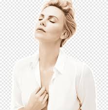 Woman wearing white collared shirt, Charlize Theron White Shirt, movies,  charlize theron png
