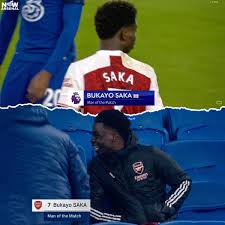 Bukayo saka, the motm credit: Now Arsenal On Twitter Bukayo Saka Motm V Chelsea Motm V Brighton What A Player Bukayosaka87