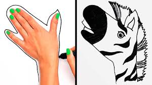 How To Draw Any Animal With Your Hand Simple Drawing Tricks For Beginners Youtube