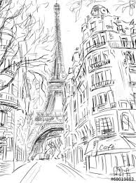 Street In Paris Sketch Illustration Paris Illustration Paris Drawing Paris Art