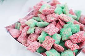Powdered sugar 1 paper grocery bag 1 (12 oz.) box corn chex. Easy Christmas Puppy Chow Recipe