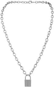 Gold plated half chain half freshwater pearl necklace $19.99 compare at $28. Amazon Com 7th Moon Lock Pendant Necklace Statement Long Chain Punk Multilayer Choker Necklace For Women Girls Silver Clothing
