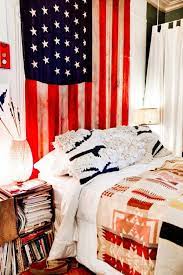 College Dorm Room With American Flag Display Dorm Room Diy Eclectic Bedroom Wall Decor Bedroom