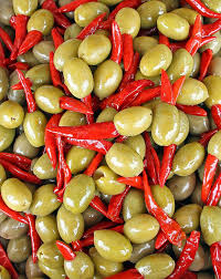 Green Olives And Chilli Peppers Photo Of Green Olives Contrasted With Red Hot C Sponsored Chilli Peppers G Green Olives Stuffed Peppers Chilli Pepper