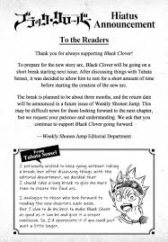 Black Clover Manga is on Hiatus (Chapter 332 Delayed Release Date) -  OtakusNotes