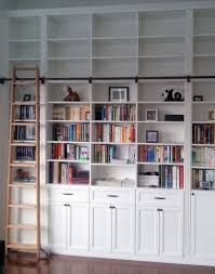Shelves Ladder Library In White With Sliding Ladder California Closets Home Library Decor Home Library Design Home Library