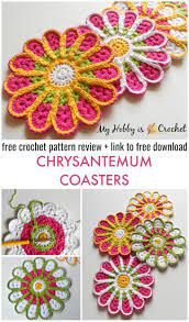 It's a very versatile craft. Chrysanthemum Coaster Pattern Review Free Crochet Pattern Download Link Crochet Coaster Pattern Crochet Motif Patterns Crochet