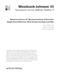 Pdf Woodcock Johnson Iii Assessment Bulletin Number 9