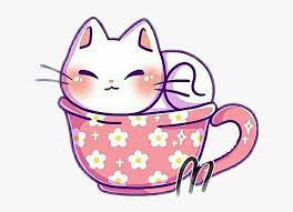 Kawaii Cute Kitty Cat Kitten Teacup Whitecat Cute Kawaii Cat Drawing Hd Png Download Kawaii Cat Drawing Cute Anime Cat Kitten Drawing