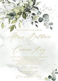 Greenery Wedding Invitation Template Printable Succulent Gold Etsy Wedding Invitations Boho Cheap Wedding Invitations Wedding Invitation Templates