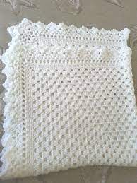 White Crochet Christening Baptism Baby Blanket With Fancy Edge Etsy Crochet Baby Crochet Baby Patterns Baby Afghan Crochet