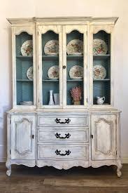 Au Fait Farmhouse L Cece Caldwell S Chalk Clay Paint L Vintage White L Duck Blue Dinning Room Decor Painted China Cabinets White Dining Room Furniture