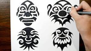 In most of these ancient cultures, the tattoos identified members of a particular tribe and their social status. How I Draw Fun Masks Faces Tribal Tattoo Design Style Youtube