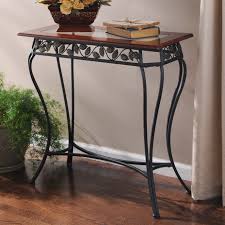 Bronze Leaf Walnut Glass Console Table Kirklands Metal Table Glass Console Table Wrought Iron Furniture