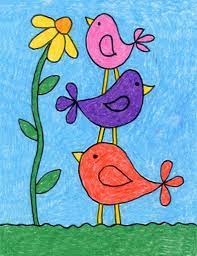 How to draw ariel the little mermaidart for kids hub. Draw Simple Birds Art Projects For Kids