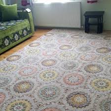 Nur Home Renkli Cicekli Model Lastikli Hali Ortusu Halilar Hali