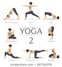 Set Of Yoga Poses In Flat Design Yoga Infographics Vector Illustration Yoga Infographic Yoga Poses Easy Yoga Poses