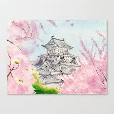 Konohana sakuya hime, or the cherry blossom princess, is a deity revered in japanese mythology as the spirit of the sacred mount fuji, and the goddess of the cherry blossoms. Best Canvas Painting Collection Japanese Cherry Blossom Canvas Painting
