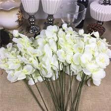 50 silk peony flowers wholesale flowers wedding supplies cake topper flowers lot. 2021 White Orchid Branches Artificial Flowers For Wedding Party Decoration Orchids Cheap Silk Flowers Wholesale From Yibufan 43 82 Dhgate Com