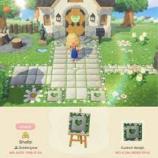 Hi I Made A Daisy Path I Also Posted The Heart Puddle And Accents In Case Anyone Would Like Them Too Animal Crossing Qr Animal Crossing Animal Crossing Ideas