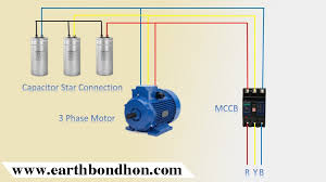 3 Phase Motor Capacitor Star Delta Connection Earth Bondhon Delta Connection Capacitors Connection