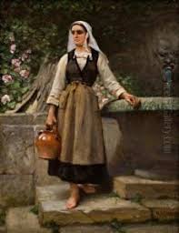 Popolana Alla Fonte oil painting reproduction by Victor Jacques Renault Des  Graviers