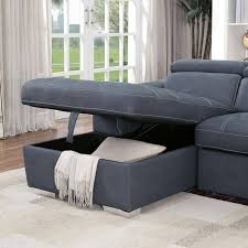 Polyfiber, pine wood, particle board, solid wood. Furniture Of America Cm6514bl Patty Sectional Sofa In Blue Gray Dallas Designer Furniture