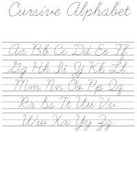 Trace the cursive letters, and then write them on the line. Cursive Alphabet
