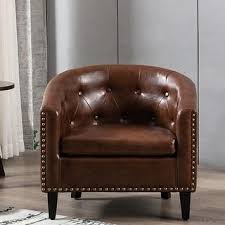 Check spelling or type a new query. Tiramisubest Pu Leather Tufted Barrel Chair For Living Room Brown Yahoo Shopping