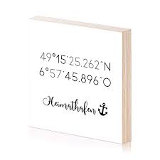 Heimathafen Koordinaten Holzbild Zum Hinstellen Oder Aufhangen Als Geschenk Zur Einweihung Hochzeit Jahrestag Verlobung Geburtstag Hochzeit Jahrestage Geschenke Zur Einweihung Jahrestag