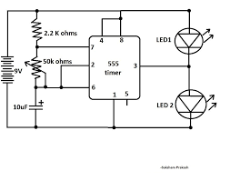 Choosing the resistor value for led Blink Two Leds Alternatively With 555 Ic Classic Ic Circuit Diagram Ii