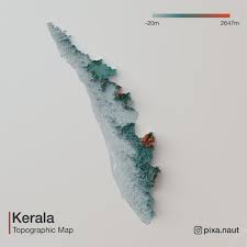 The map shows kerala state with cities, towns, expressways, main roads and streets, cochin international airport (iata code: Topographic 3d Rendered Map Of Kerala India Kerala