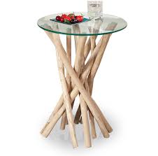 35 kg pro tisch höhenverstellbar: Couchtisch Beistelltisch Treibholz Glas 50x35x35cm Unikat Levandeo