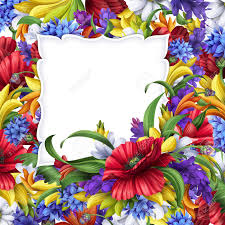 Use the hard round brush tool to draw evenly spaced polka dots on the outer petals. Colorful Summer Flower Arrangement Square Floral Frame With Stock Photo Picture And Royalty Free Image Image 32507051