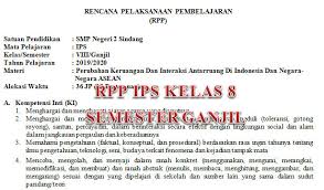 Rpp Ips Kelas 8 Semester Ganjil Tahun Pelajaran 2019 2020 Didno76 Com