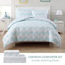4.1 out of 5 stars with 157 ratings. 7 Piece Chevron Bed In A Bag Full Comforter And Sheet Bedding Set Aqua Blue Walmart Com Walmart Com