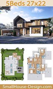 Find small and large 1.5 story designs, open concept 1.5 story layouts & more! Beautiful House Design Plot 27x22 Meters 5 Beds Beach House Plans Modern House Floor Plans Bungalow House Design