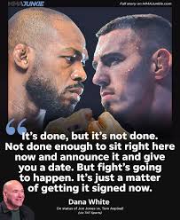 Dana White says Jon "Bones" Jones vs. Tom Aspinall is all but signed. ✍️  Full story ➡️  https://mmajunkie.usatoday.com/2025/03/ufc-dana-white-jon-jones-vs-tom-aspinall-not-done