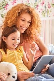 Games To Play On Zoom Weekend Concept Mother And Daughter Ling On Bed At Home Having Video Call On Digital Tablet Laug In 2020 Games To Play Virtual Party Fun Games